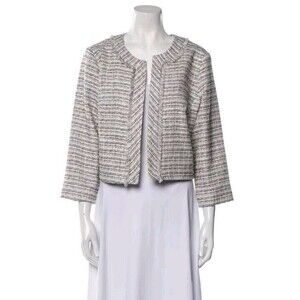 KARL LAGERFELD Tweed Pattern Womens Open Blazer Size XL